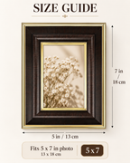 Classic Brown & Gold Photo Frame – 5 × 7 Inch