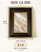Classic Brown & Gold Photo Frame – 4 × 6 Inch
