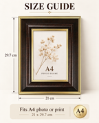 Classic Brown & Gold A4 Photo Frame – 21 × 29.7 cm