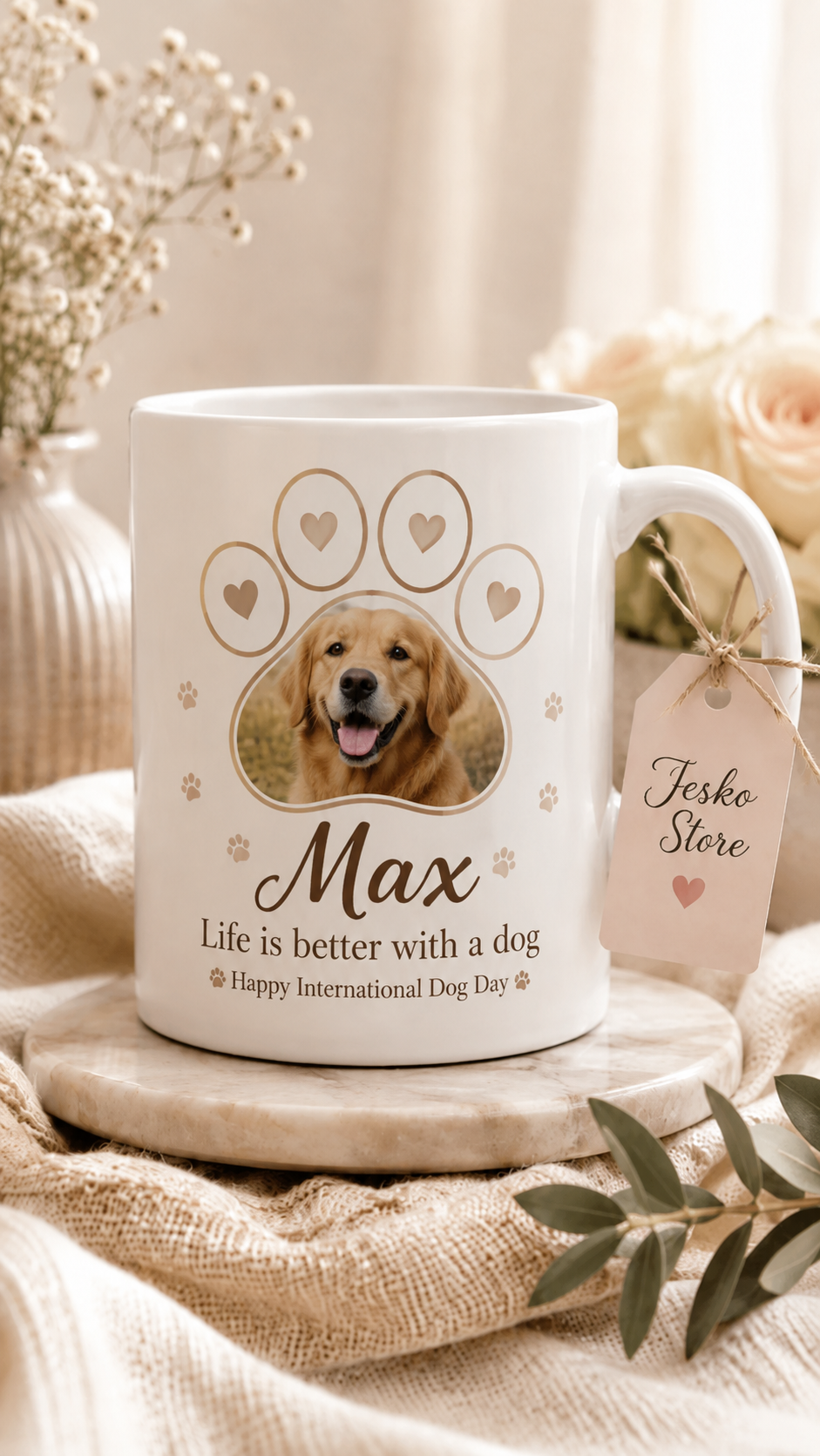 Celebrate International Cat Day with a personalized mug made especially for pet lovers.