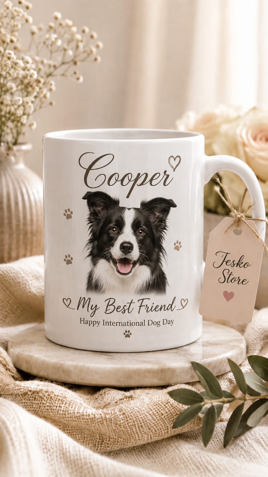 Celebrate International Cat Day with a personalized mug made especially for pet lovers.