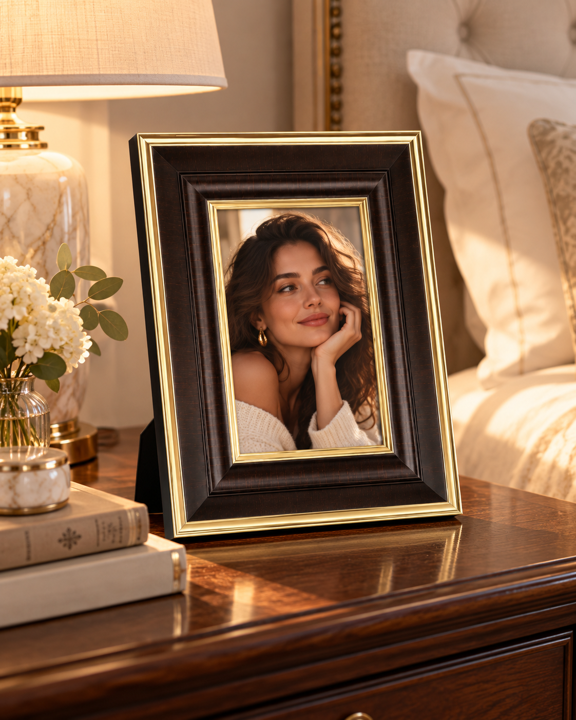 Classic Brown & Gold A4 Photo Frame – 21 × 29.7 cm